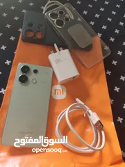  5 شاومي ردمي نوت 13 اخضر فستقي في حالة اكثر من ممتازة redmi note 13