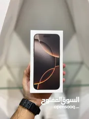  2 iPhone 16 pro max 256GB    ‎‏NEW NO AVTIVE  ‎جديد بالكرتونة  ‎اللون الديزرت تيتانيوم الصحراوي المميز