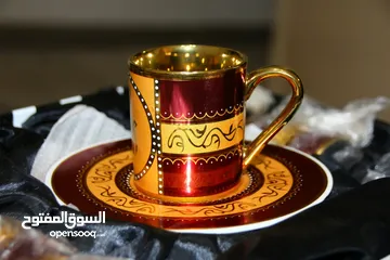  1 طقم فناجين قهوة مذهب فاخر Golden coffee cups set
