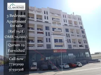  1 Comfy and furnished 3 BR apartment for sale in Qurum 29 Ref: 715H