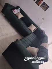  6 طقم كنب 7 مقاعد تفصيل ضغط 40 خشب لاتيه مستعمل استعمال بسيط وطقم كورنر للبيع