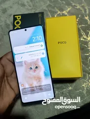  10 بوكو f5 فايف جي  جهاز نظيف مكفول  مع كارتون وشاحنه  ذاكره 256 رام، 12  شاشه امويلد  120هيرتز