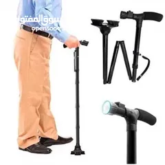  1 عكاز عصا لكبار السن Trusty canne قابله للطوي و مانع الانزلاق و ضوء عكازه عكازة طبيه