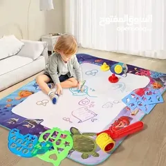  1 3 أقلام مائية قوالب للأشكال والأرقام مجموعة أختام  ألبوم رسم  بساط الرسم المائي السحري للأطفال .