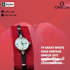  1 14 Karat White Gold Vintage Omega 1977 Mechanical Ladies watch