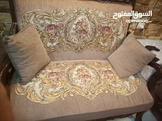  3 طقم كنب للبيع خشب زان نظيف