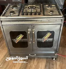  1 غاز غطس 5عيون مع فرن عربي قياس 90عمق 60. ثلاث الوان بني سلفر اسود