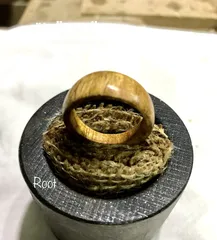  2 مجوهرات خشبية  خاتم دبلة من الخشب الطبيعي اللمميز
