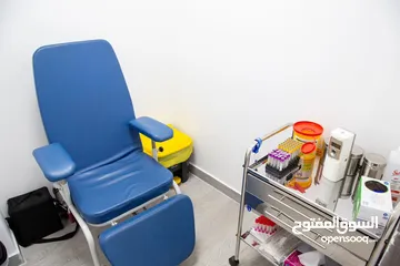  6 عيادة مجهزة بالكامل للطب العام للضمان، موقع مميز و عيادة تستقبل مرضى بشكل يومي و فيها جميع مستلزمات