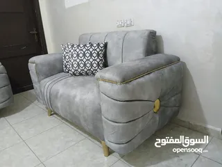 2 طقم كورنر Spider   تفصيل خشب لاتيه وسويد  قماش مخمل قماش ووتر بلوف  اسفنج ضغط عالي اسفنج تركي   استع