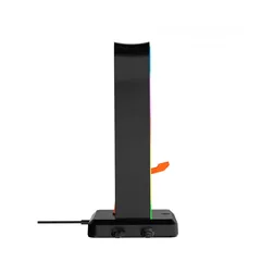  4 Meetion U002 RGB Stand For Gaming Headset حامل قاعدة سماعات مضاءة مع مداخل