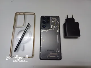  1 لون شفاف Galaxy S21 Ultra 5G معالج Snapdragon  90 معاه قلم فريم جهاز بالصلاة على النبي