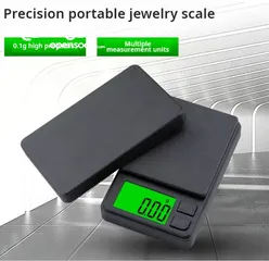  3 ميزان رقمي حساس للمجوهرات دقيق جداً 0.001 / 100g شاشة LCD بإضاءة خلفية