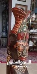  4 منحوتة تحفه  من النوادر ال Aztec من الخشب - المكسيك -  شغل يدوي  قديمه