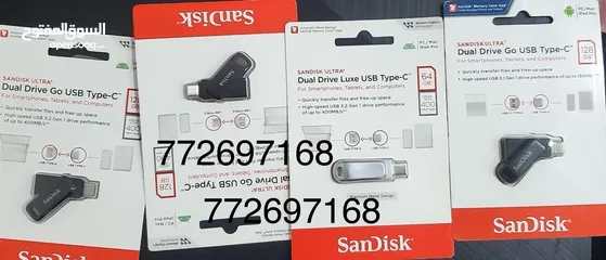  1 فلاشات اصلي   ‏SANDISK ULTRA ‏Dual Drive Luxe USB Type-C' حجم  128 وحجم 64