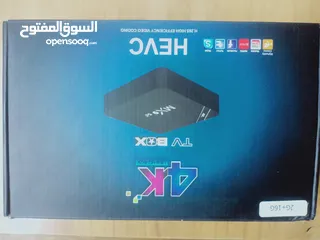  1 تيفي بوكس اندرويد 4k رام 16مع ريمونت وكيبل HD وشاحن