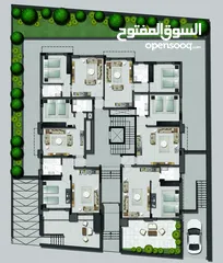  5 ارضية استثمارية 100متر مع ترس مقسمة الى استديو عدد 2 في ضاحية الرشيد  خلف الجامعة الاردنية