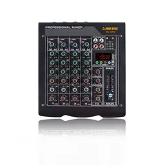  1 مكسر  مع كرت صوت  4 مخارج بدون بور Mini 4 Channel USB Audio Mixer