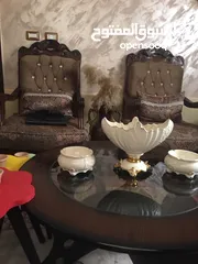  5 طقم كنب مستعمل 9مقاعد بحالة ممتازة -الزرقاء