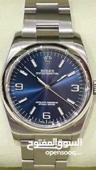  5 ROLEX S/S OYSTER PERPETUAL OP 36MM BLUE DIAL, BOX ONLY