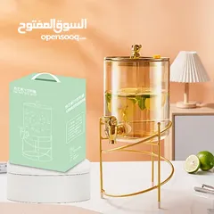  3 شاف عصير مميز 3.60 لتر زجاج قاعدة خشب + قاعدة حديد