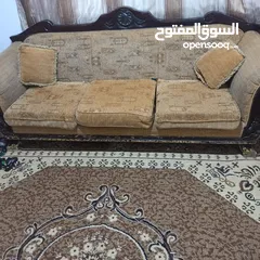  1 طقم كنب 10مقاعد  و سجادة مستعمل