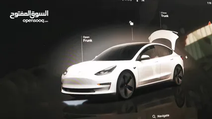  24 تيسلا موديل 3 استاندر بلص 2022 فحص كامل عداد قليل ابيض لؤلؤي مميزه مع جنطات 19