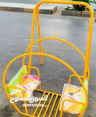  4 مرجيحة مزدوجة للاطفال   تمنح الطفل جوا من المتعة واللعب  مرجيحه حديد بمواصفات عاليه وتصنيع