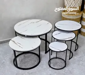  4 طاولات مودرن متداخلة عملية وأنيقة  متوفرة بعدة تصاميم عصرية وجديدة  خشب طبيعي  اسود ، ابيض، رمادي