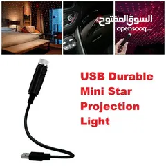  5 وصلة اضاءه ليزر نقاط حمراء او  بنفسجيه على مدخل usb داخل السياره او المنزل مرنه بالتحكم بتوجيه الاضا