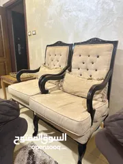  5 غرفة جلوس صالون 9 مقاعد تفصيل من خشب سويد وزان مريحه مع طقم طاولات وسط من الزان .. للبيع بسعر مغري