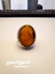  3 خاتم عقيق يمني نادر