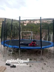  1 ترامبولين نطيطه 16 قدم مقاس كبير 5 متر قطر دائري بشكل مميز وجودة عالية بتحدي