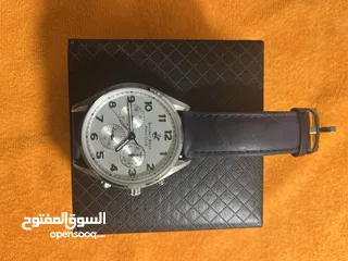  17 ساعة بولو رجالية B.H. Polo Club Matteo Multifunction Dark Blue Leather White Dial For Men