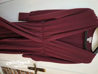  4 فستان ملبوس لبسة وحده مقاس M كاجوال خمري