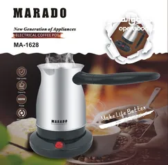  3 ركوة القهوة MARADO الكهربائية  لصنع القهوة بسرعه وسهولة سعة 600 مل بقوة 600 واط هيكل ستانلس ستيل