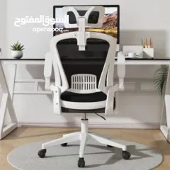  4 كرسي مهام دوّار للمكتب المنزلي بظهر مرتفع ومسند رأس ودعم قطني قابل للتعديل الراحة اللي بتدوم