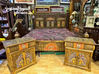  2 Afghan Tribal Bed with Bed sides, Dressing table  & Mirror