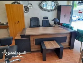  15 تميز بمكتب خشب لامينت 140*70 خشب مستورد مع جانبية و طاولة وسط مكفول لمكتب مدير متميز