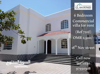  1 Beautiful 6 BR commercial villa for rent in 18th Nov street Ref: 720J