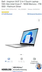  5 Dell  laptop inspiron 2in1 touch screen