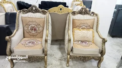  24 طقم كورنر خشب قراط ولاتيه مكفول سنتين اسفنج ضغط قماش وتر بروف. 6مخدات هدية  بفة لكل طقم كن