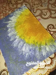  2 رسمة دوار الشمس بالوان اكريلك