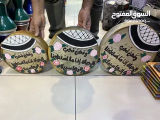  8 طقم دف جلد ثلاث احجام مشغول رسم ع الوجه