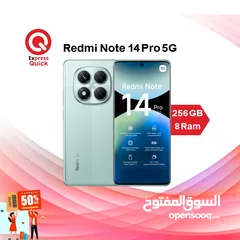  1 REDMI NOTE 14 PRO 5G ( 256GB ) / 12 RAM NEW /// ريدمي نوت 14 برو ذاكره 256 الرام 12 الجديد كلياً 5G