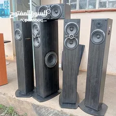  9 سماعات كينود خشب تقيل مع 2 صب وفر مسرح منزلي