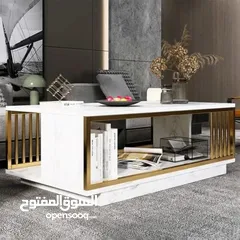  10 طاولة جانبية خشبية متينة بتصميم رخامي مناسبة لغرفة المعيشة وغرفة استقبال الضيوف.