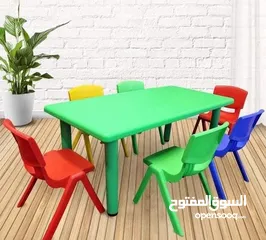  7 طاولات وكراسي اطفال للحضانات ورياض الأطفال مستورد نخب اول بمواصفات فاخرة وعالية الجودة بلاستيك مقوى