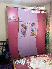  6 طقم كنب أمريكي لون بني  غرفة نوم شبابي بناتي سريرين ومكتبة وبيرو وخزانة