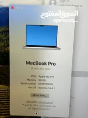  5 MacBook Pro M3pro. 36gb ram. With 512bb ssd